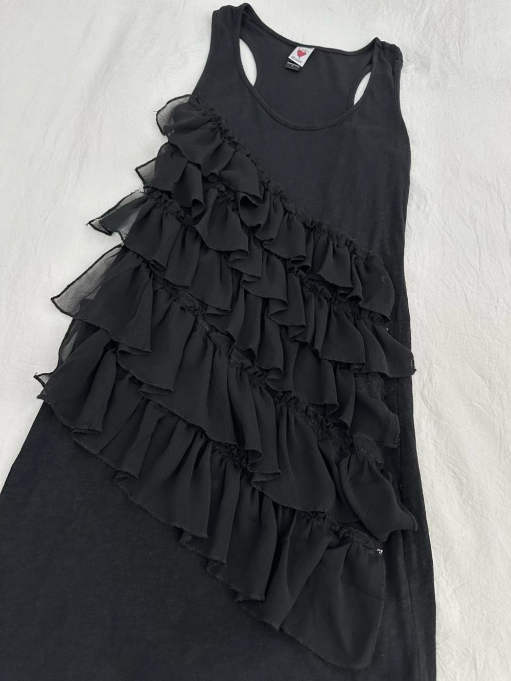 Black Ruffle Racerback Dress - Picture 6 of 8